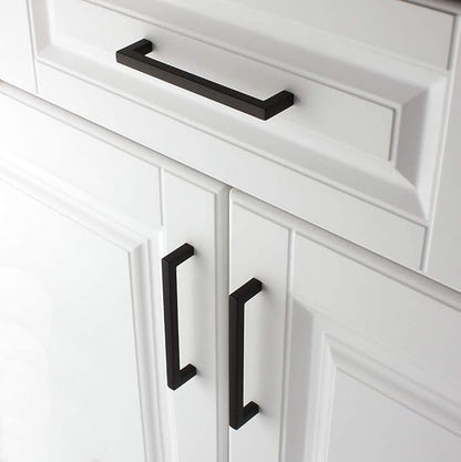 KOOFIZO 20-Pack Solid Square Bar Cabinet Handle - Black Furniture Pull, 5 Inch/128mm Screwhole Distance for Kitchen Cupboard Door, Bedroom Dresser Drawer, Bathroom Wardrobe Hardware