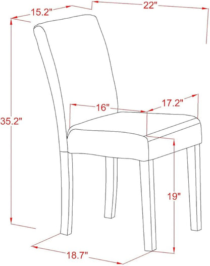 East West Furniture DLAB3-OAK-04 3 Piece Dining Room Furniture Set Contains a Round Dining Table with Dropleaf and 2 Light Tan Linen Fabric Parsons Chairs, 42x42 Inch, Oak