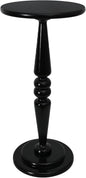 SwallowLiving Small Round Side Table, Tall Pedestal Drink End Tables Living Room, Narrow Night Stand for Small Spaces, Sofa Couch, Bedroom, Modern Wooden Beside Table Home Decor (Black, 12" x 25")