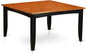 East West Furniture PFT-BLK-TL Parfait Modern Kitchen Table - a Square Dining Table Top with Butterfly Leaf, 54x54 Inch, Black & Cherry