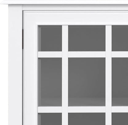 SIMPLIHOME Connaught SOLID WOOD 60 inch Wide Traditional Wide Storage Cabinet Buffet in White for the Living Room, Entryway and Family Room
