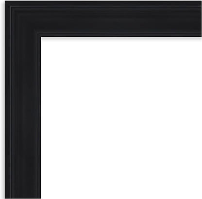 Amanti Art Black Bathroom Mirror for Over Sink, 29x23 Abbey Black Rectangle Vanity Mirror, Medium Traditional Frame, Hangs Horizonally and Vertically, Bathroom Wall Decor, Beveled Edge