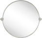 TEHOME Round Pivot Bathroom Mirror Brushed Nickel Circle Metal Framed Tilting Vanity Mirrors for Wall
