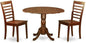 East West Furniture DLML3-MAH-W 3 Piece Modern Dining Table Set Contains a Round Wooden Table with Dropleaf and 2 Kitchen Dining Chairs, 42x42 Inch, Mahogany