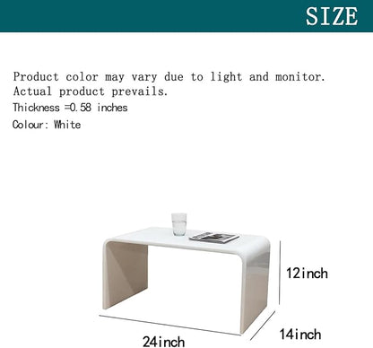 Acrylic 24" Desk-Multipurpose Modern Furniture for Use as Lap desks,Side/End Table in Living Rooms, Bedrooms and Offices,14" D x 24" W x 12" H (White)