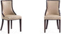 Manhattan Comfort Grand Avenue Faux Leather Dining Chairs, Parsons Accent Furniture with Padded Wingback Seat and Solid Beech Wood Frame, Set of 2, Tan