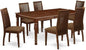 East West Furniture DOIP7-MAH-C 7 Piece Kitchen Table Set Consist of a Rectangle Dining Table with Butterfly Leaf and 6 Linen Fabric Upholstered Dining Chairs, 42x78 Inch, Mahogany