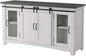 Martin Svensson Home Rustic 65” Solid Wood TV Stand with Storage, White Stain with Grey Stain Top