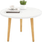 Round Coffee Table Low Table with 3 Solid Wood Sturdy Legs, Floor Table Desk for Sitting on The Floor, Storage and Living Room Furniture (White)