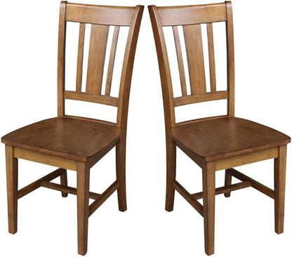 Set of Two San Remo SplatBack Dining Chairs, Pecan