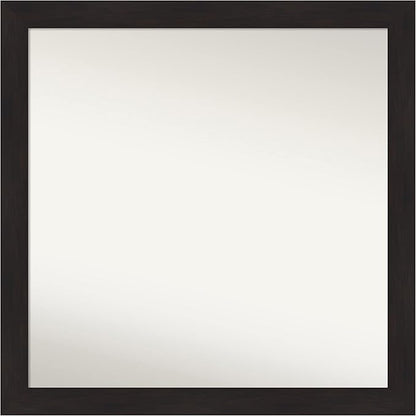 Amanti Art Brown Bathroom Mirror for Over Sink, 32x32 Furniture Espresso Square Vanity Mirror, Large Casual Frame, Hangs Horizonally and Vertically, Bathroom Wall Decor, Non-Beveled Edge from WI, USA