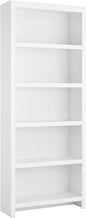 Prepac Moda 5-Tier Tall Wooden Bookcase, White Storage Cabinet, Display Cabinet, Bookshelf with Storage Shelves 31.75" W x 80" H x 12" D for Home Office, Living Room, Bedroom Organizer