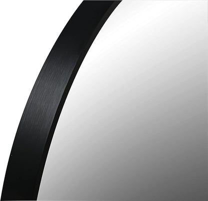 FrameWorks 28" Deluxe Contemporary Black Circular Aluminum Mirror