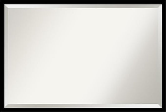 Amanti Art Black Bathroom Mirror for Over Sink, 26x38 Jet Black Rectangle Vanity Mirror, Large Modern Contemporary Frame, Hangs Horizonally and Vertically, Bathroom Wall Decor, Beveled Edge