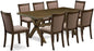 East West Furniture X777MZ748-9 9 Piece Dining Room Furniture Set Includes a Rectangle Dining Table with X-Legs and 8 Coffee Linen Fabric Upholstered Chairs, 40x72 Inch, Multi-Color