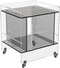 Transparent Acrylic Mobile Side Table with Wheels - Multifunctional Storage & Stylish Home Decor (Grey)