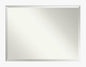 Amanti Art White Bathroom Mirror for Over Sink, 36x46 Basic White Rectangle Vanity Mirror, X-Large Casual Wood Frame, Hangs Horizonally and Vertically, Bathroom Wall Decor, Beveled Edge from WI, USA