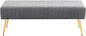Furniliving 44 Inch Bedroom Benches, Upholstered Tufted Striped Fabric Ottoman Bench with X-Shaped Metal Legs for Living Room, Solid Wood Indoor Bench for Foyer (Grey)