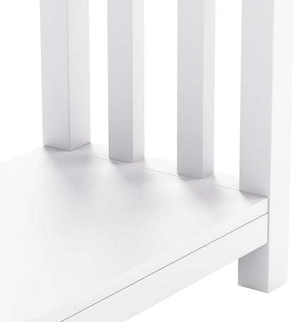 ChooChoo Farmhouse Console Table with Drawer, Mission Narrow Entryway Sofa Table with Storage, for Entryway, Living Room and Hallway, Soft White and Brown