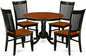 East West Furniture HLWE5-BCH-W 5 Piece Modern Dining Table Set Includes a Round Wooden Table with Pedestal and 4 Dining Chairs, 42x42 Inch, Black & Cherry
