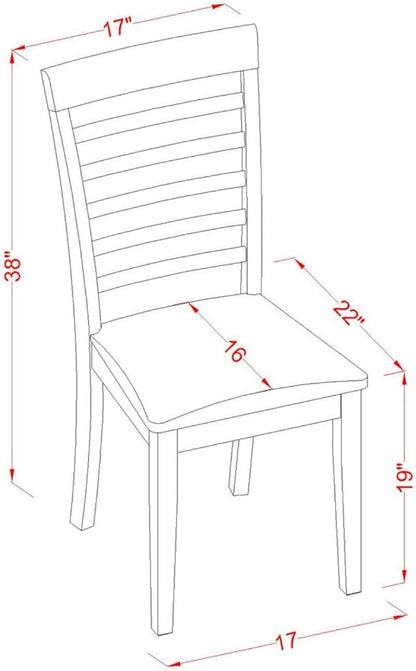 East West Furniture NOML5-MAH-LC 5 Piece Dinette Set for 4 Includes a Rectangle Dining Room Table with Butterfly Leaf and 4 Faux Leather Kitchen Dining Chairs, 32x54 Inch, Mahogany