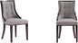 Manhattan Comfort Fifth Avenue Faux Leather Dining Chairs, Parsons Accent Furniture with Padded Wingback Seat, Fine Rectangular Stitching and Solid Beech Wood Frame, Set of 2, Grey