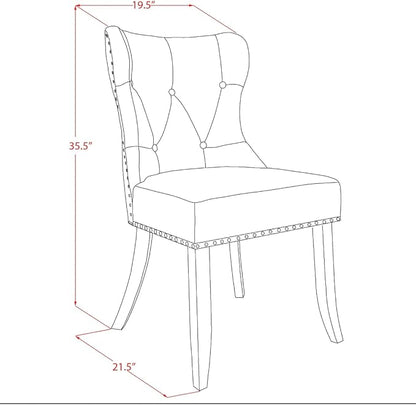 East West Furniture LGSI5-LWH-15 5 Piece Dinette Set Includes a Rectangle Dining Room Table with Butterfly Leaf and 4 Baby Blue Linen Fabric Parson Dining Chairs, 42x84 Inch, Linen White