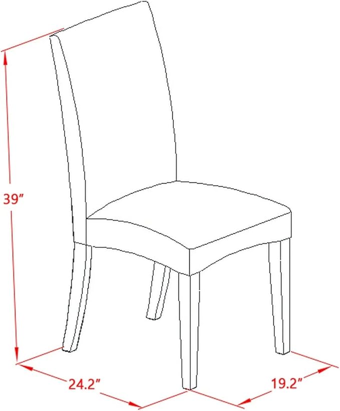 East West Furniture LGDR9-LWH-07 9 Piece Dining Room Set Includes a Rectangle Kitchen Table with Butterfly Leaf and 8 Gray Linen Fabric Parsons Dining Chairs, 42x84 Inch, Linen White