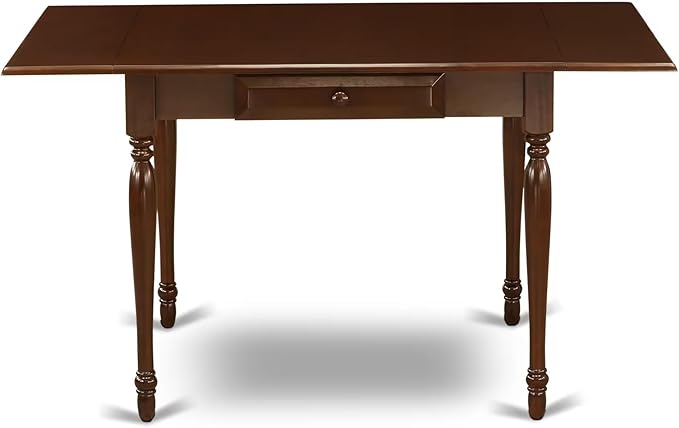 East West Furniture MZDO3-MAH-W 3 Piece Dining Room Furniture Set Contains a Rectangle Kitchen Table with Dropleaf and 2 Dining Chairs, 36x54 Inch, Mahogany