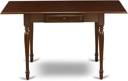 East West Furniture MZDO3-MAH-W 3 Piece Dining Room Furniture Set Contains a Rectangle Kitchen Table with Dropleaf and 2 Dining Chairs, 36x54 Inch, Mahogany