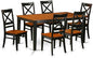 East West Furniture NIQU7-BCH-W 7 Piece Dining Room Table Set Consist of a Rectangle Kitchen Table with Butterfly Leaf and 6 Dining Chairs, 36x66 Inch, Black & Cherry