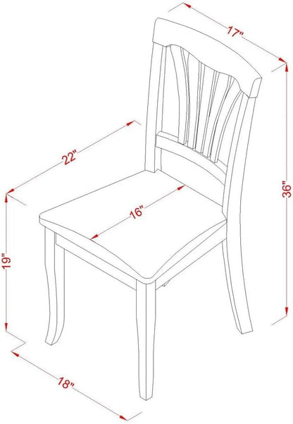East West Furniture ANAV5-BLK-LC 5 Piece Dinette Set for 4 Includes a Round Kitchen Table with Pedestal and 4 Faux Leather Dining Room Chairs, 36x36 Inch, Black & Cherry