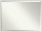 Amanti Art White Bathroom Mirror for Over Sink, 31x41 Paige White Silver Rectangle Vanity Mirror, X-Large Modern Contemporary Wood Frame, Hangs Horizonally and Vertically, Bathroom Wall Decor, Beveled