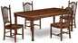 East West Furniture DODO5-MAH-W 5 Piece Kitchen Table & Chairs Set Includes a Rectangle Dining Table with Butterfly Leaf and 4 Dining Room Chairs, 42x78 Inch, Mahogany