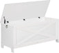 47.2" Toy Chest, Sturdy Entryway Storage Chest with Safety Hinge, Retro Toy Box, Wooden Look Accent Furniture for Living Room, Bedroom, White SCBW48801