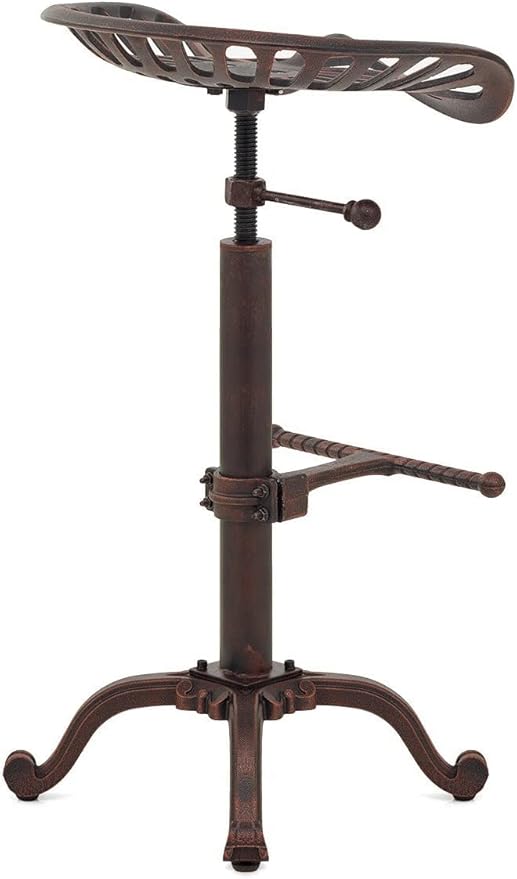 Vintage Tractor Seat Bar Stools Industrial Style Swivel Kitchen Dining Chair Height Adjustable 20-27inch