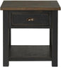 Martin Svensson Home Solid Wood End Table, Black with Brown Top