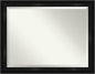 Amanti Art Black Bathroom Mirror for Over Sink, 36x46 Grand Black Rectangle Vanity Mirror, X-Large Casual Frame, Hangs Horizonally and Vertically, Bathroom Wall Decor, Beveled Edge