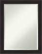 Amanti Art Brown Wall Mirror 28x22 Furniture Espresso Narrow Rectangle Bathroom Mirror for Wall Decor Living Room, Medium Casual Frame, Hangs Horizonally and Vertically, Bathroom Decor, Beveled Edge