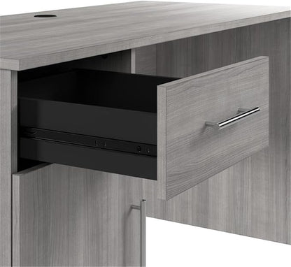 Bush Furniture Somerset 54W Office Desk with Drawer and Storage Cabinet in Platinum Gray | Computer Table for Home Office Workspace