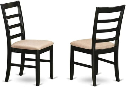 East West Furniture LGPF5-BCH-C 5 Piece Modern Dining Table Set Includes a Rectangle Wooden Table with Butterfly Leaf and 4 Linen Fabric Dining Room Chairs, 42x84 Inch, Black & Cherry