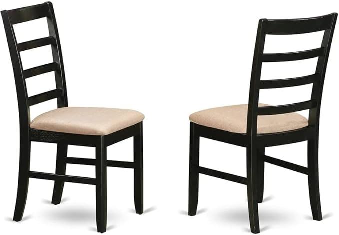 East West Furniture QUPF5-BCH-C 5 Piece Dining Room Table Set Includes a Rectangle Kitchen Table with Butterfly Leaf and 4 Linen Fabric Upholstered Dining Chairs, 40x78 Inch, Black & Cherry