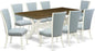 East West Furniture X077VE215-9 9 Piece Kitchen Table Set Includes a Rectangle Dining Table with X-Legs and 8 Baby Blue Linen Fabric Parson Dining Room Chairs, 40x72 Inch, Multi-Color