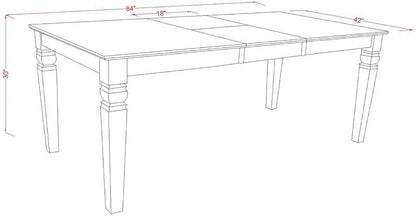 East West Furniture LGDR9-LWH-07 9 Piece Dining Room Set Includes a Rectangle Kitchen Table with Butterfly Leaf and 8 Gray Linen Fabric Parsons Dining Chairs, 42x84 Inch, Linen White