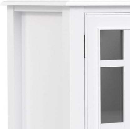 SIMPLIHOME Connaught SOLID WOOD 60 inch Wide Traditional Wide Storage Cabinet Buffet in White for the Living Room, Entryway and Family Room