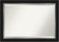 Amanti Art Black Bathroom Mirror for Over Sink, 30x42 Eva Black Silver Rectangle Vanity Mirror, Large Modern Contemporary Frame, Hangs Horizonally and Vertically, Bathroom Wall Decor, Beveled Edge