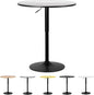 Athena Collection Modern Bar Table Round Top Height Adjustable, Tall Bistro Pub Cocktail Table Height Top and Sturdy Base, Suitable for Home Kitchen Pub Restaurant Outdoor, Silver