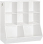 HOOBRO Kids Bookshelf, Toy Storage Organzier with 8 Cubicles, Bookcase Footboard, Bookshelf for Kids, for Playroom, Nursery, Bedroom, and School, White WT35CW01G1
