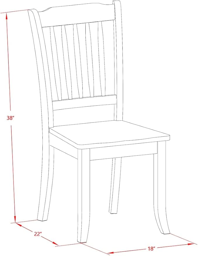 East West Furniture QUDA9-BMK-W 9 Piece Dining Table Set Includes a Rectangle Wooden Table with Butterfly Leaf and 8 Dining Room Chairs, 40x78 Inch, Buttermilk & Cherry