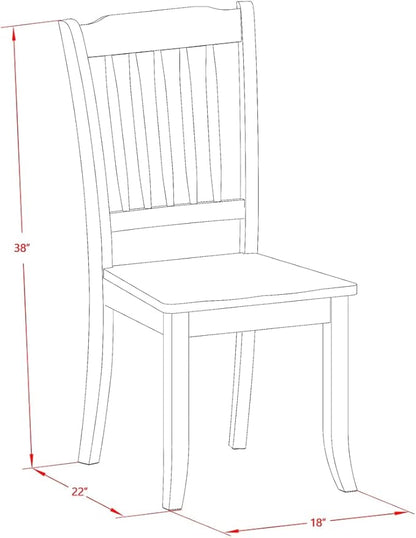 East West Furniture QUDA9-BMK-W 9 Piece Dining Table Set Includes a Rectangle Wooden Table with Butterfly Leaf and 8 Dining Room Chairs, 40x78 Inch, Buttermilk & Cherry